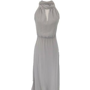 CEREMONY BY JOANNA AUGUST 'Riggs' Halter V-Neck Chiffon Gown Going to Chapel Sm